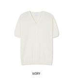 Soved Linen V-neck Short Sleeve Cardigan
