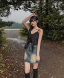 [U-DENIM/Special Product] Keto Washing Denim Mini Skirt