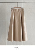 Chase Pleated Leather Long Skirt
