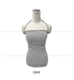 [Volume up!] Nien Ribbed Shirring Strap Sleeveless (+ With Cup)