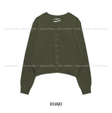 [U-BASIC] Woody Semi-Crop Round Cardigan