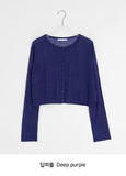 Pocon U-neck Color Basic Cardigan