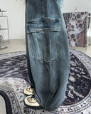 Dianne Curved Cargo Denim Pants