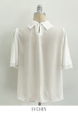 Netel Half-Neck Shirring Short Sleeve Blouse