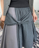 DL Layered Check Skirt