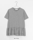 Vimin Color Frill Tiered Short Sleeve Tee