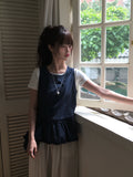 [Bag set] Palan Dot Frill Layered Sleeveless Set
