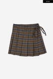 Tartan check frill wrap skirt