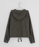 Kollindo String Check Hood Crop Shirt