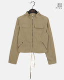 Slope vintage line cut zipper pocket jacket