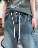 Kidens Balloon Embroidered Denim Pants