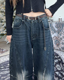 Rosa Balloon Washing Cut Denim Pants