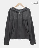 Nova Flower Lace Hooded Zip-up
