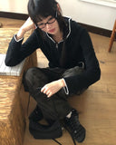 [MADE] Cumming Lace Cut Pocket Two-Way Long Sleeve Hooded Zip-Up