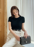 Tory Round Ribbed Span Short Sleeve T-shirt