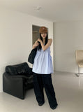 Clate layered pocket string mini sleeveless one piece