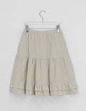 Farmt Corduroy Banding Frill Midi Skirt