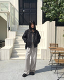 Timber Vintage Washing Leather Two-Way Blouson Jacket