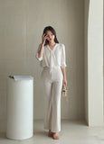 Carriet Chiffon Tie Three Quarter Blouse