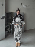 Mety Dirty Damage Semi-Cropped Hooded Zip-Up