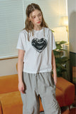Rough Heart Crop Short Sleeve Tee