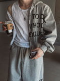 Wanted Lettering Crop Hood Zip-Up