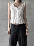 Punching Lace Frill Sleeveless