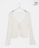 Rumi wrinkle see-through ribbon cardigan