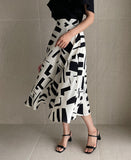 Arta Pattern Banding Flare Skirt