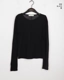 Soun wool tensel cut see-through layered T-shirt