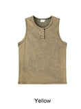 Toil Vintage Henley Neck Ribbed Sleeveless