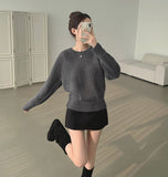 Round Neck Sibori Loose Fit Daily Knit