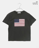 Ktin American Flag Patch Lace Short Sleeve T-Shirt