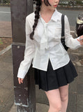 Oke Stripe Tie Shirt Blouse
