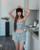 Kitsch Ribbon Lettering Crop Sleeveless