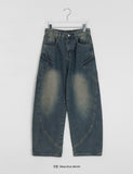 [unisex] Viewo Curved Denim Cargo Wide Pants
