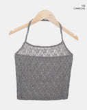 Luek Flower Lace Halter Sleeveless