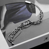 2TYPE [Ball Mix, Double Chain Mix] Layered Silver Bracelet