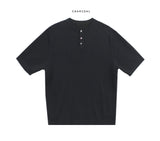 Ribbed Span Henley Neck Knit