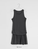 [BAONHAUS] Pollini Shirring Layered Sleeveless Mini One Piece