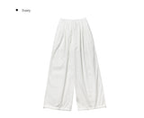 Paron Summer Cotton String Wide Pintuck Pants