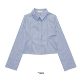 PINTUCK STRIPE CROP SH