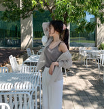 Vacation Summer Strap Sleeveless Loose Fit Shirt Set