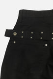 Slit-up Belt Cotton Pants
