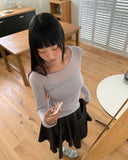 Nini Lettering See-Through Long Sleeve T-Shirt