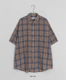 [unisex] Colmas Check Seersucker Short Sleeve Shirt