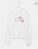 Sufi USA Star Patch Long-Sleeve Hooded T-Shirt