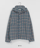 [unisex] Tokune Cap Hood Check Over Shirt