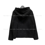 Brock Shoulder Rivet Ribbed Hoodie Zip-Up