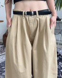Tie pin tuck cotton balloon pants